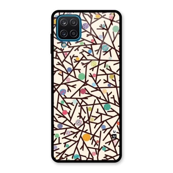 Stem Pattern Glass Back Case for Galaxy A12