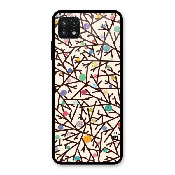 Stem Pattern Glass Back Case for Galaxy A22 5G