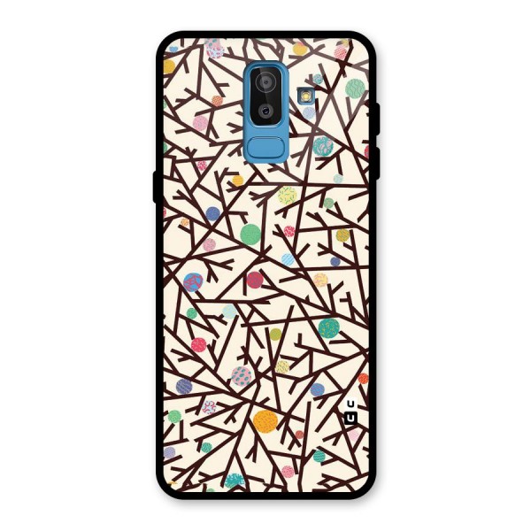 Stem Pattern Glass Back Case for Galaxy J8