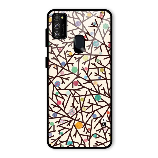 Stem Pattern Glass Back Case for Galaxy M21