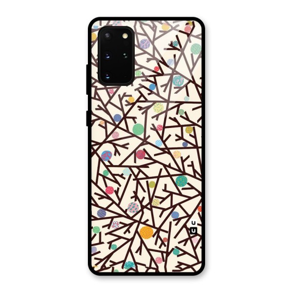 Stem Pattern Glass Back Case for Galaxy S20 Plus