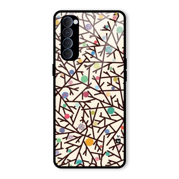 Stem Pattern Glass Back Case for Oppo Reno4 Pro