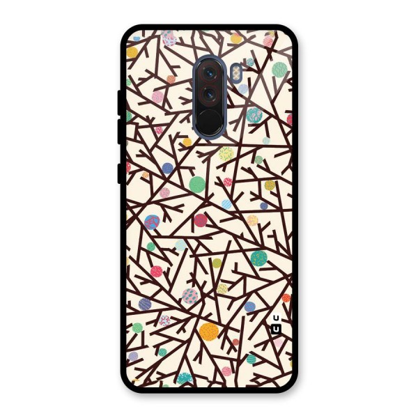 Stem Pattern Glass Back Case for Poco F1