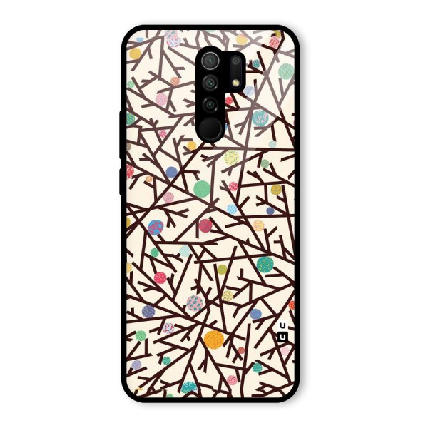 Stem Pattern Glass Back Case for Redmi 9 Prime