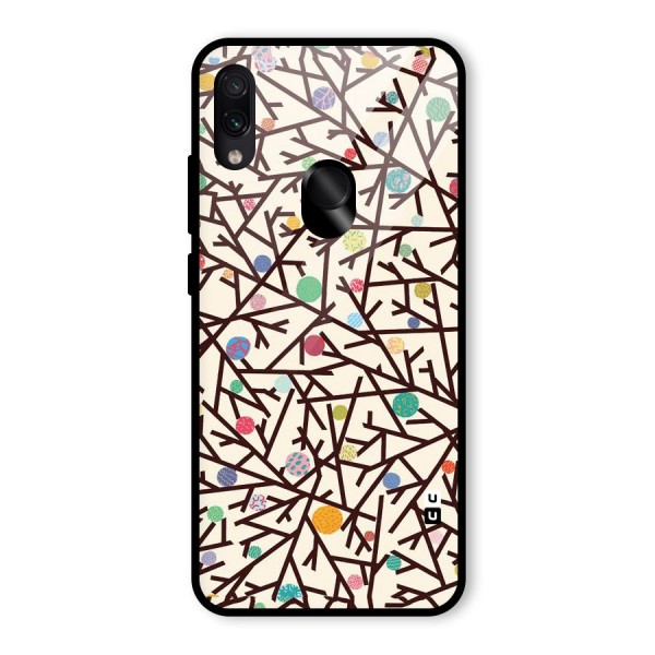 Stem Pattern Glass Back Case for Redmi Note 7S