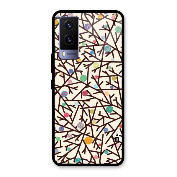 Stem Pattern Glass Back Case for Vivo V21e 5G