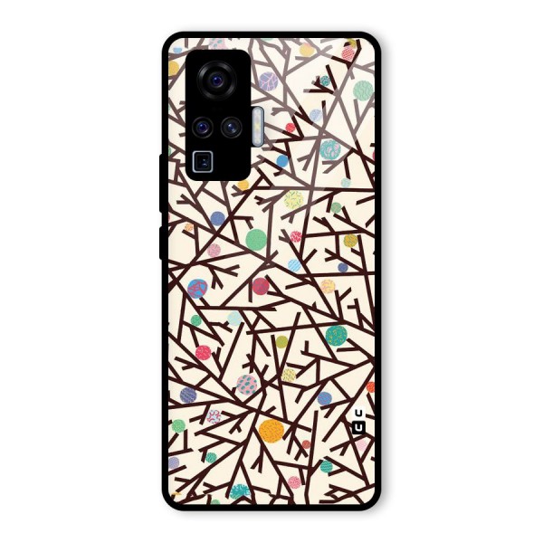 Stem Pattern Glass Back Case for Vivo X50 Pro