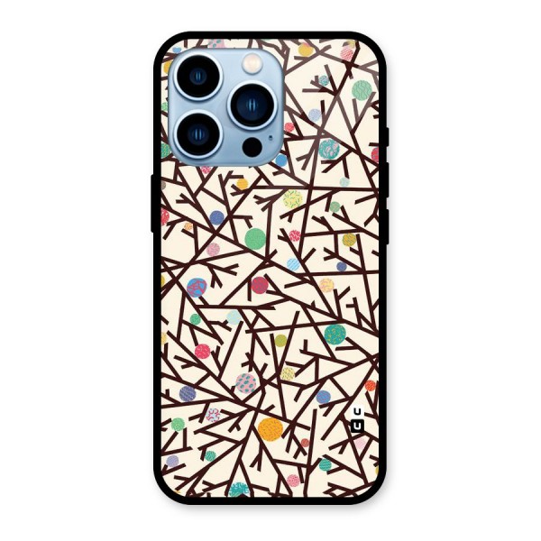 Stem Pattern Glass Back Case for iPhone 13 Pro