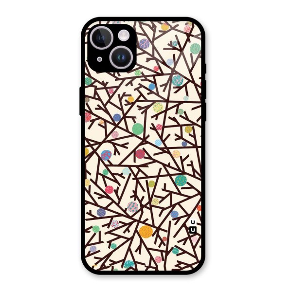 Stem Pattern Glass Back Case for iPhone 14 Plus