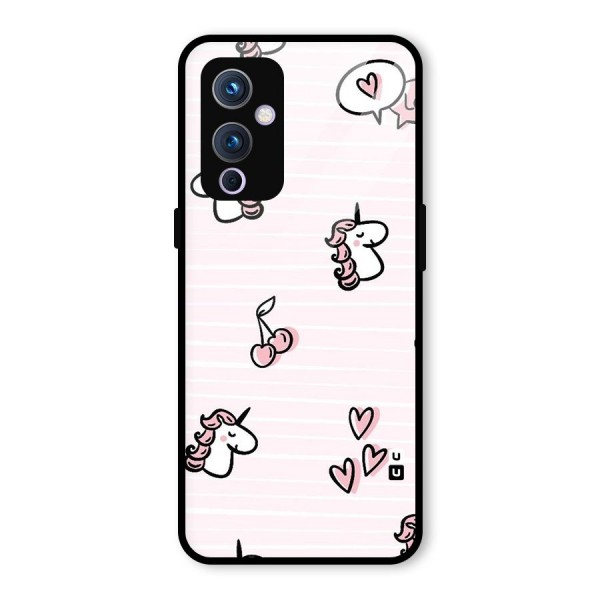 Strawberries And Unicorns Glass Back Case for OnePlus 9