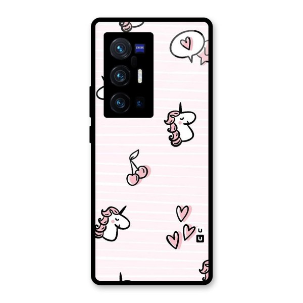 Strawberries And Unicorns Glass Back Case for Vivo X70 Pro Plus