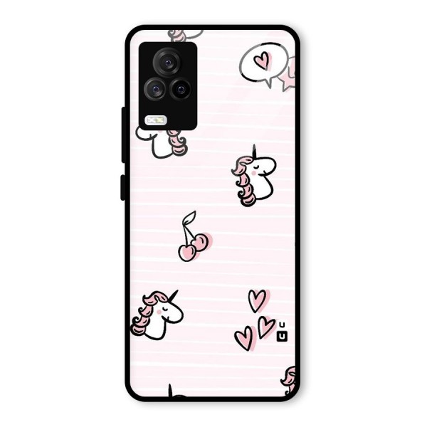 Strawberries And Unicorns Glass Back Case for Vivo iQOO 7 Legend 5G