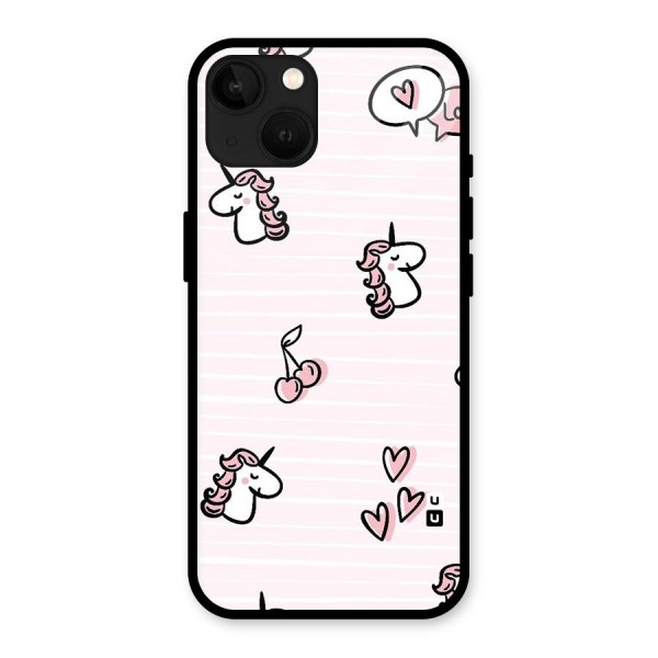 Strawberries And Unicorns Glass Back Case for iPhone 13