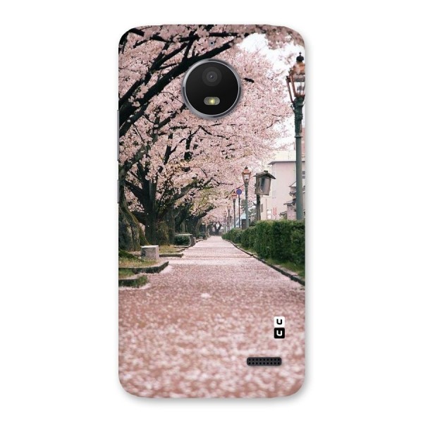 Street In Pink Flowers Back Case for Moto E4