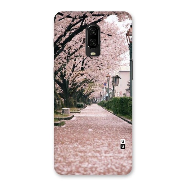 Street In Pink Flowers Back Case for OnePlus 6T