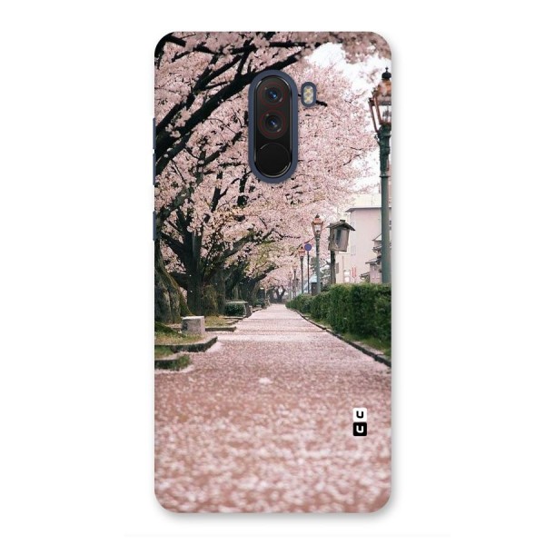 Street In Pink Flowers Back Case for Poco F1