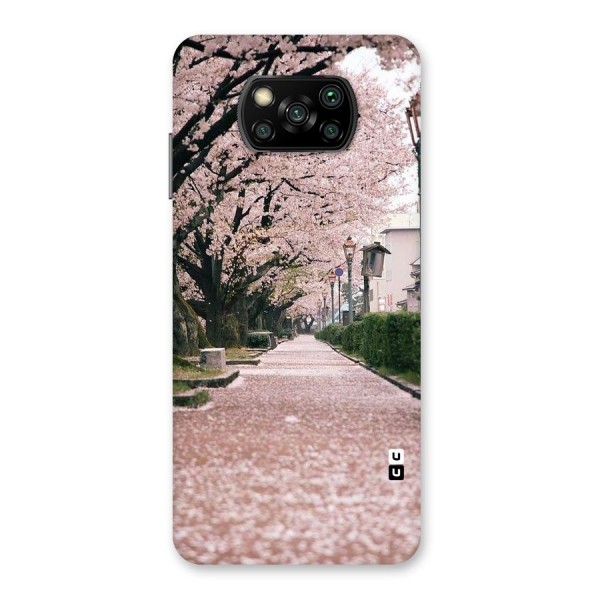 Street In Pink Flowers Back Case for Poco X3