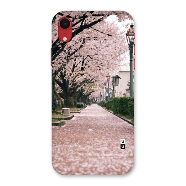 Street In Pink Flowers Back Case for iPhone XR