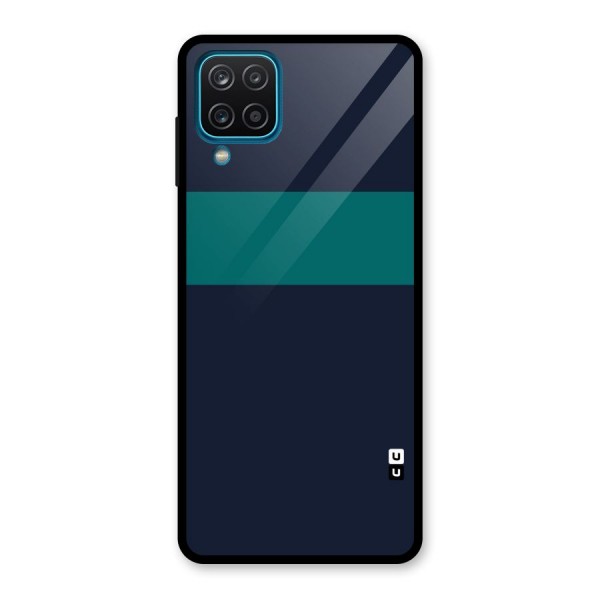 Stripe Block Glass Back Case for Galaxy A12