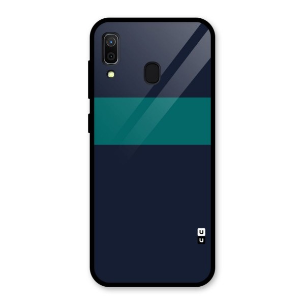 Stripe Block Glass Back Case for Galaxy A30