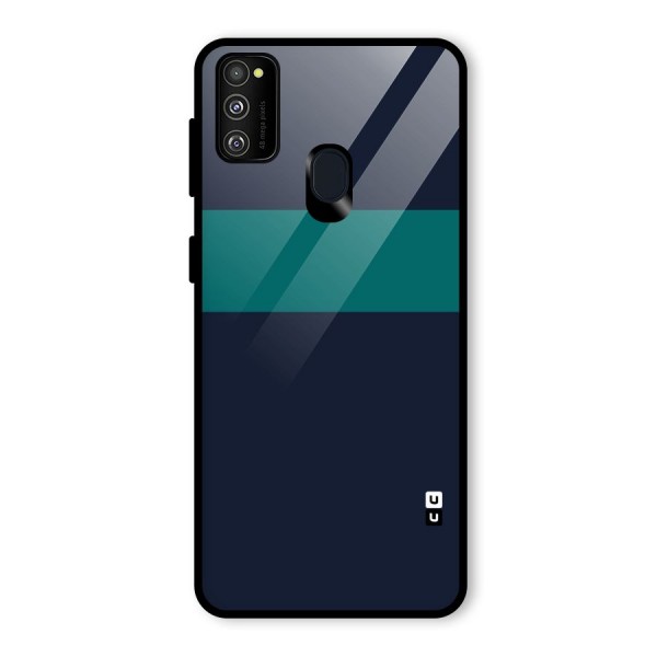 Stripe Block Glass Back Case for Galaxy M21