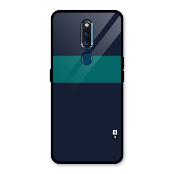 Stripe Block Glass Back Case for Oppo F11 Pro