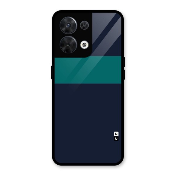 Stripe Block Glass Back Case for Oppo Reno8 5G