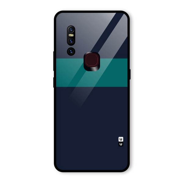 Stripe Block Glass Back Case for Vivo V15