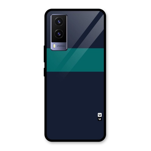 Stripe Block Glass Back Case for Vivo V21e 5G