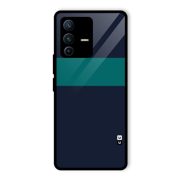 Stripe Block Glass Back Case for Vivo V23 Pro