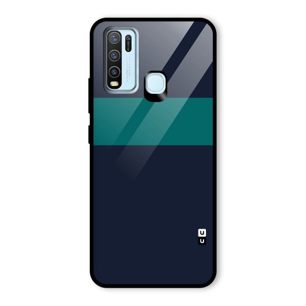 Stripe Block Glass Back Case for Vivo Y30