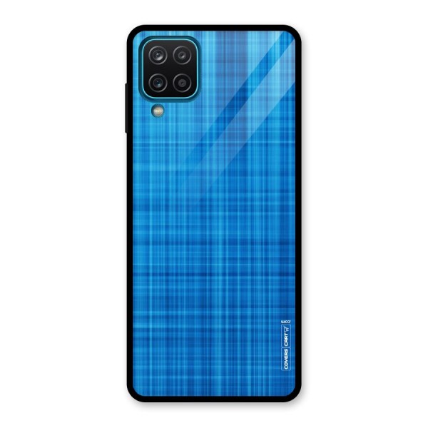 Stripe Blue Abstract Glass Back Case for Galaxy A12