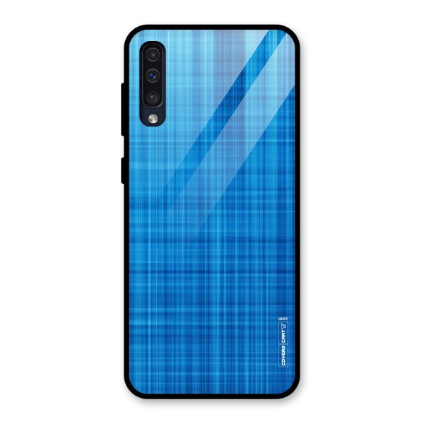 Stripe Blue Abstract Glass Back Case for Galaxy A50s