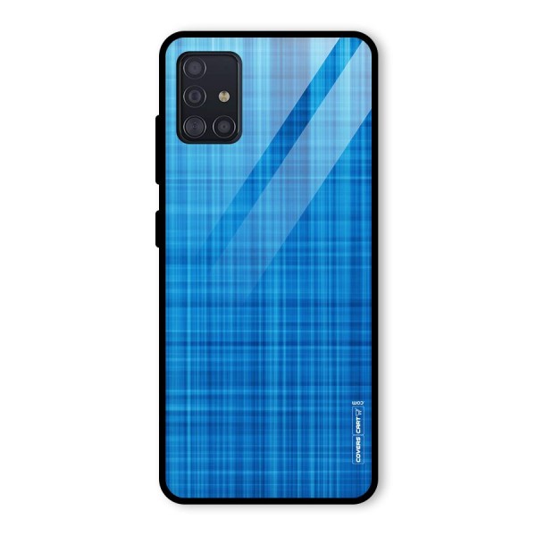 Stripe Blue Abstract Glass Back Case for Galaxy A51