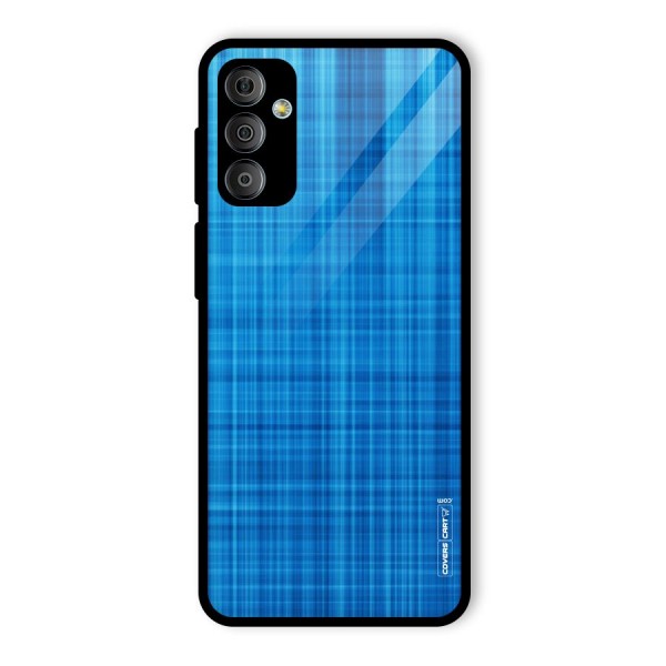 Stripe Blue Abstract Glass Back Case for Galaxy F23