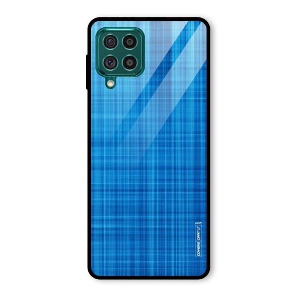 Stripe Blue Abstract Glass Back Case for Galaxy F62