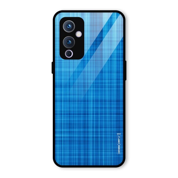 Stripe Blue Abstract Glass Back Case for OnePlus 9
