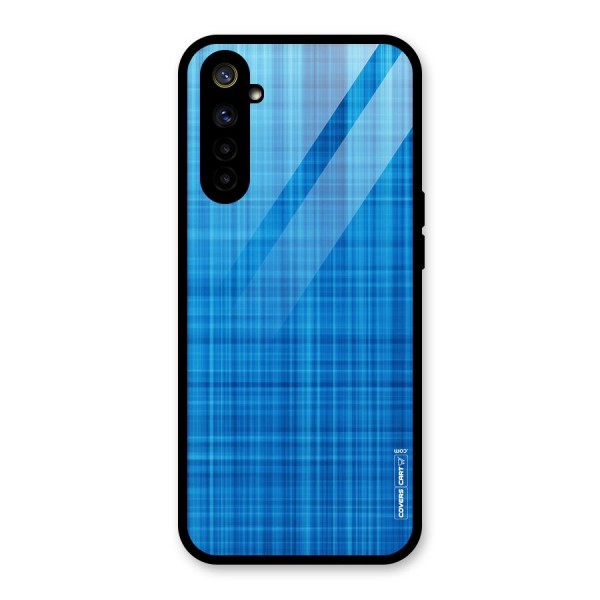 Stripe Blue Abstract Glass Back Case for Realme 6