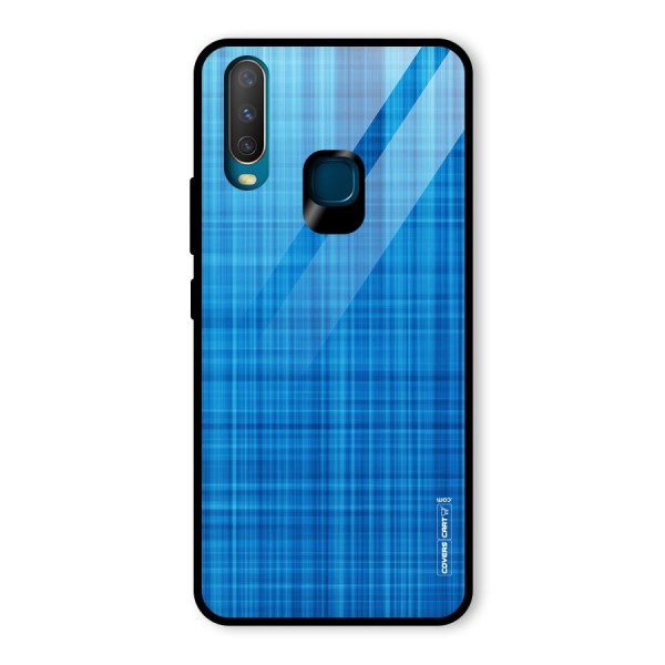 Stripe Blue Abstract Glass Back Case for Vivo Y12