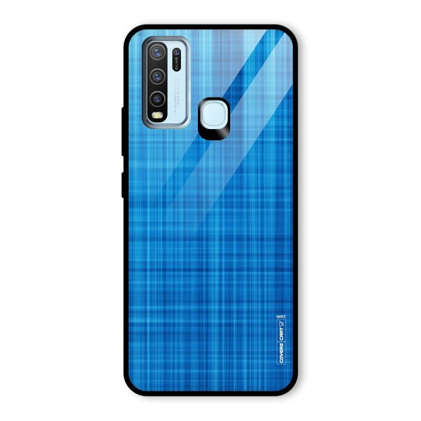 Stripe Blue Abstract Glass Back Case for Vivo Y30