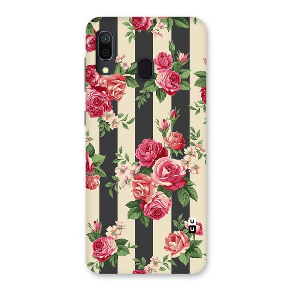 Stripes And Floral Back Case for Galaxy A20