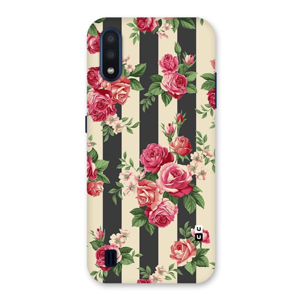 Stripes And Floral Back Case for Galaxy M01