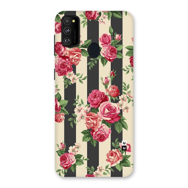 Stripes And Floral Back Case for Galaxy M21