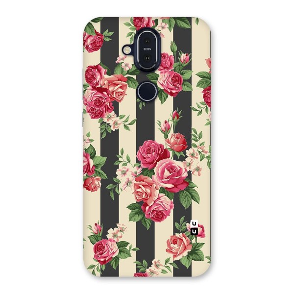 Stripes And Floral Back Case for Nokia 8.1