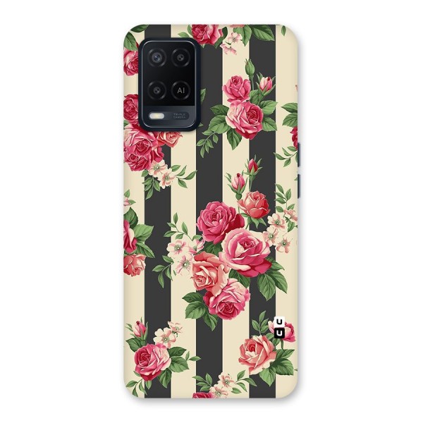 Stripes And Floral Back Case for Oppo A54