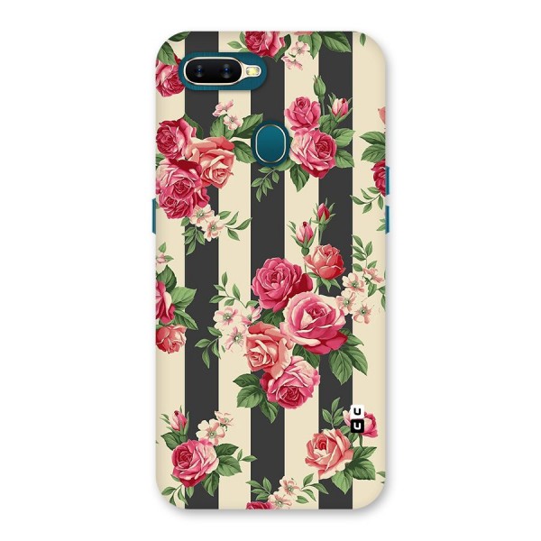 Stripes And Floral Back Case for Oppo A7