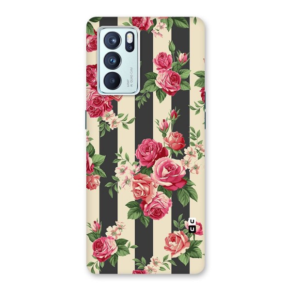 Stripes And Floral Back Case for Oppo Reno6 Pro 5G