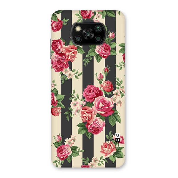 Stripes And Floral Back Case for Poco X3