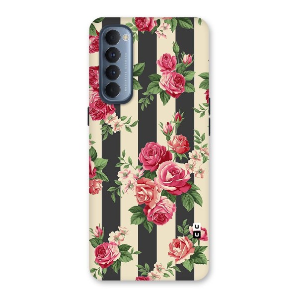 Stripes And Floral Back Case for Reno4 Pro