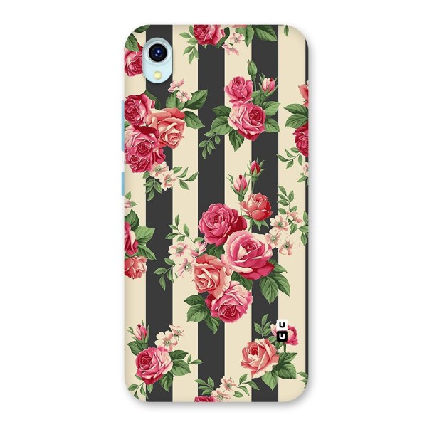 Stripes And Floral Back Case for Vivo Y1s